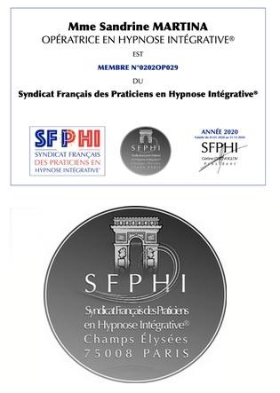 Carte membre syndicat sfphi et logo sfphi martina sandrine