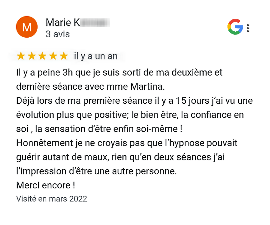 Avis hypnose guingamp sandrine martina hypnotherapeute guingamp magnetiseur guingamp avis mars 2022 2