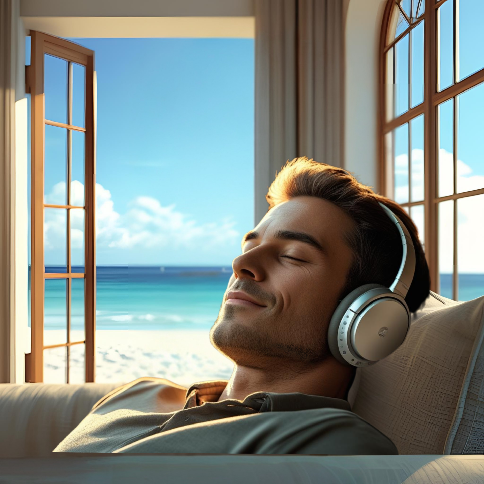 Homme casque audio hypnose a distance 2